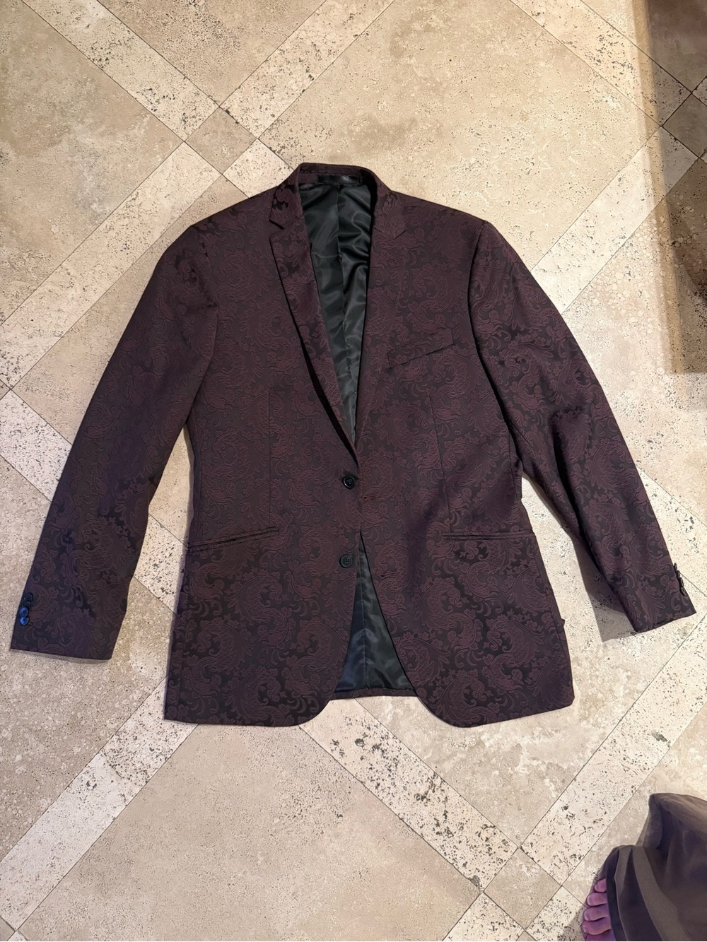 Kenneth Cole Men's Dark Burgundy Paisley Sport Coat
